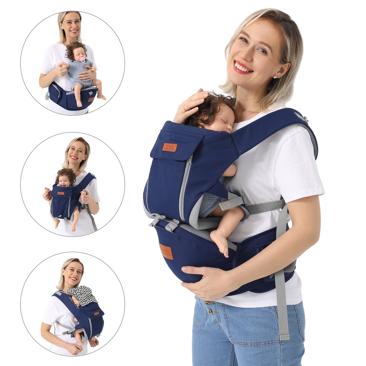 Multi-Functional Baby Carrier with Waist Stool – Dual-Use for Front & Back Carrying (Newborn to Toddler)