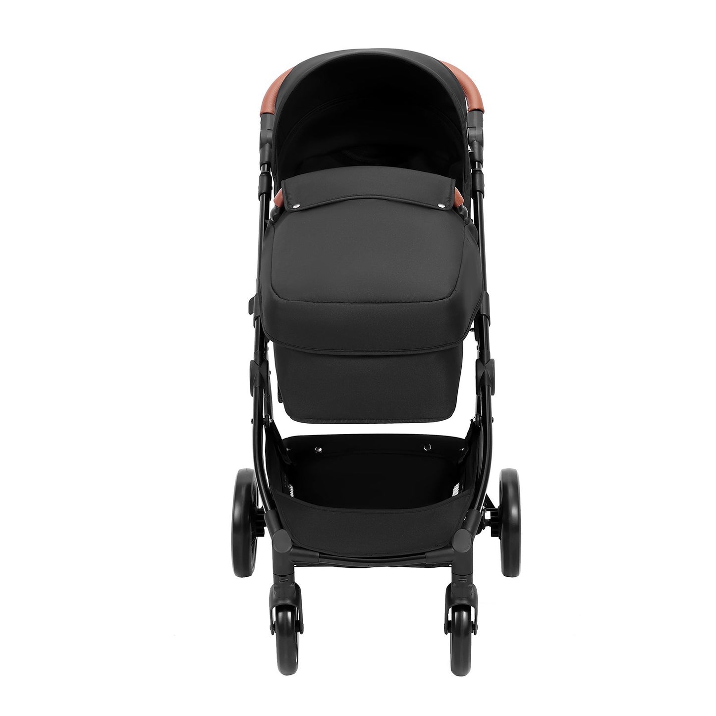 VEVOR Baby Stroller – Foldable, Reversible Seat with Bassinet & Adjustable Backrest (Black)