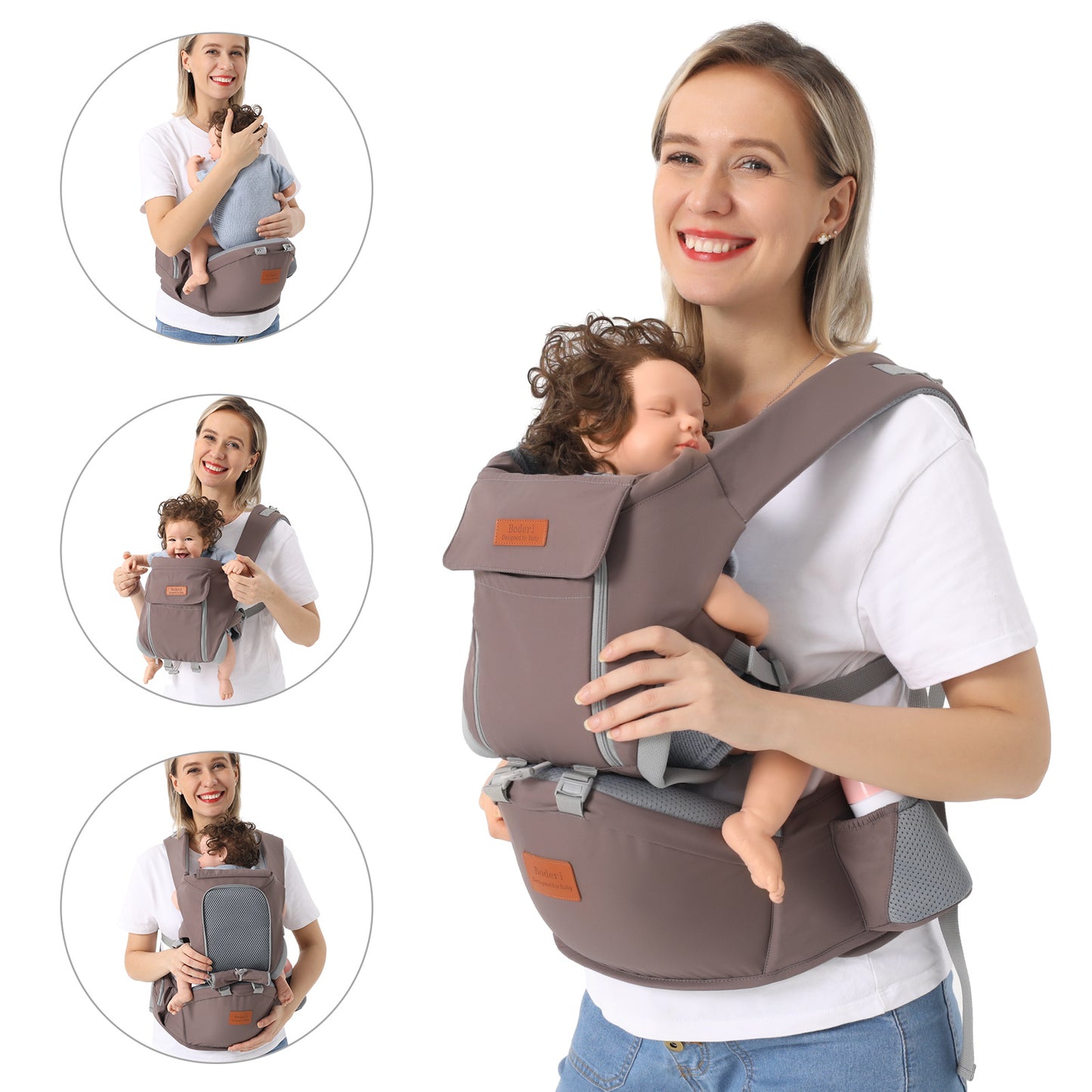 Multi-Functional Baby Carrier with Waist Stool – Dual-Use for Front & Back Carrying (Newborn to Toddler)