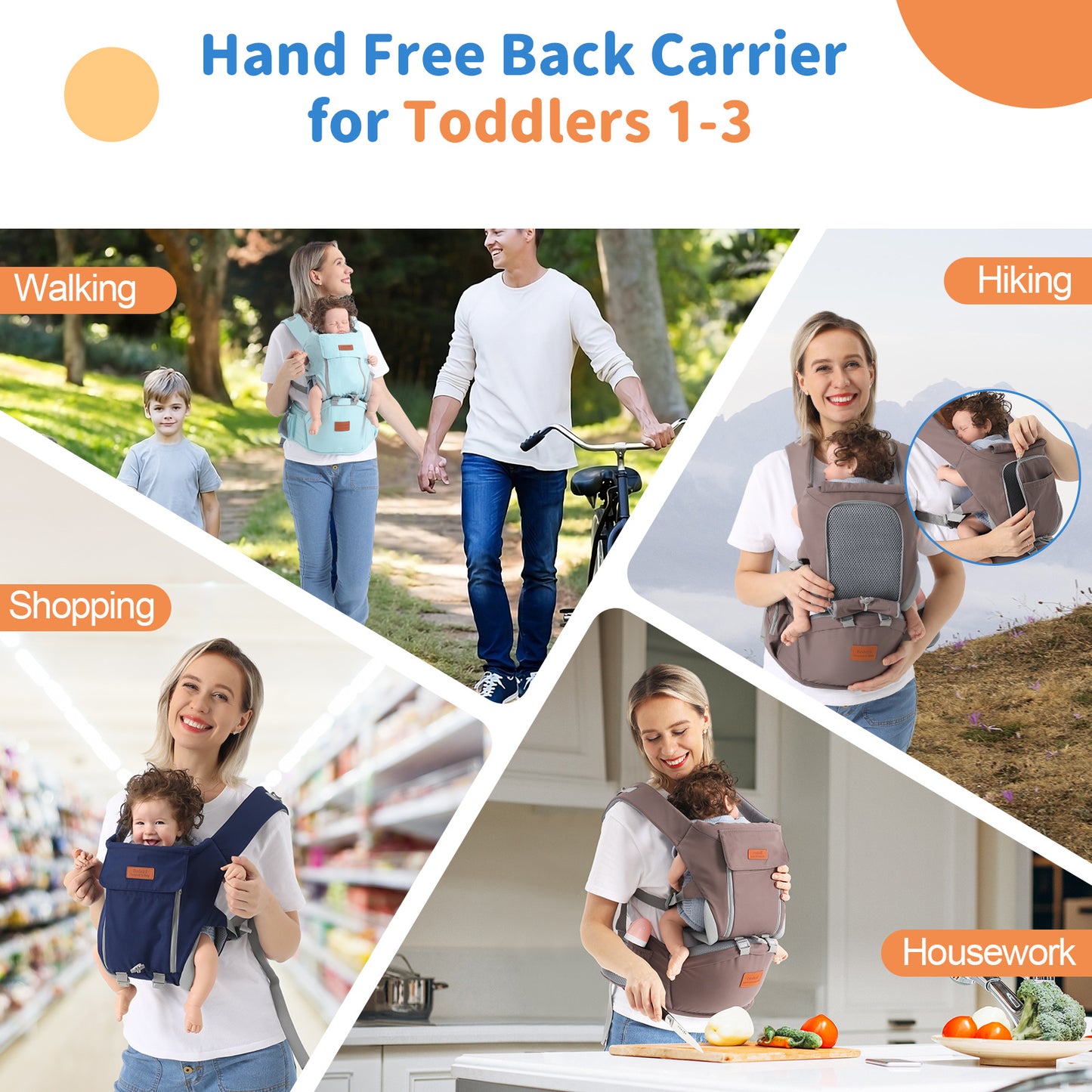 Multi-Functional Baby Carrier with Waist Stool – Dual-Use for Front & Back Carrying (Newborn to Toddler)